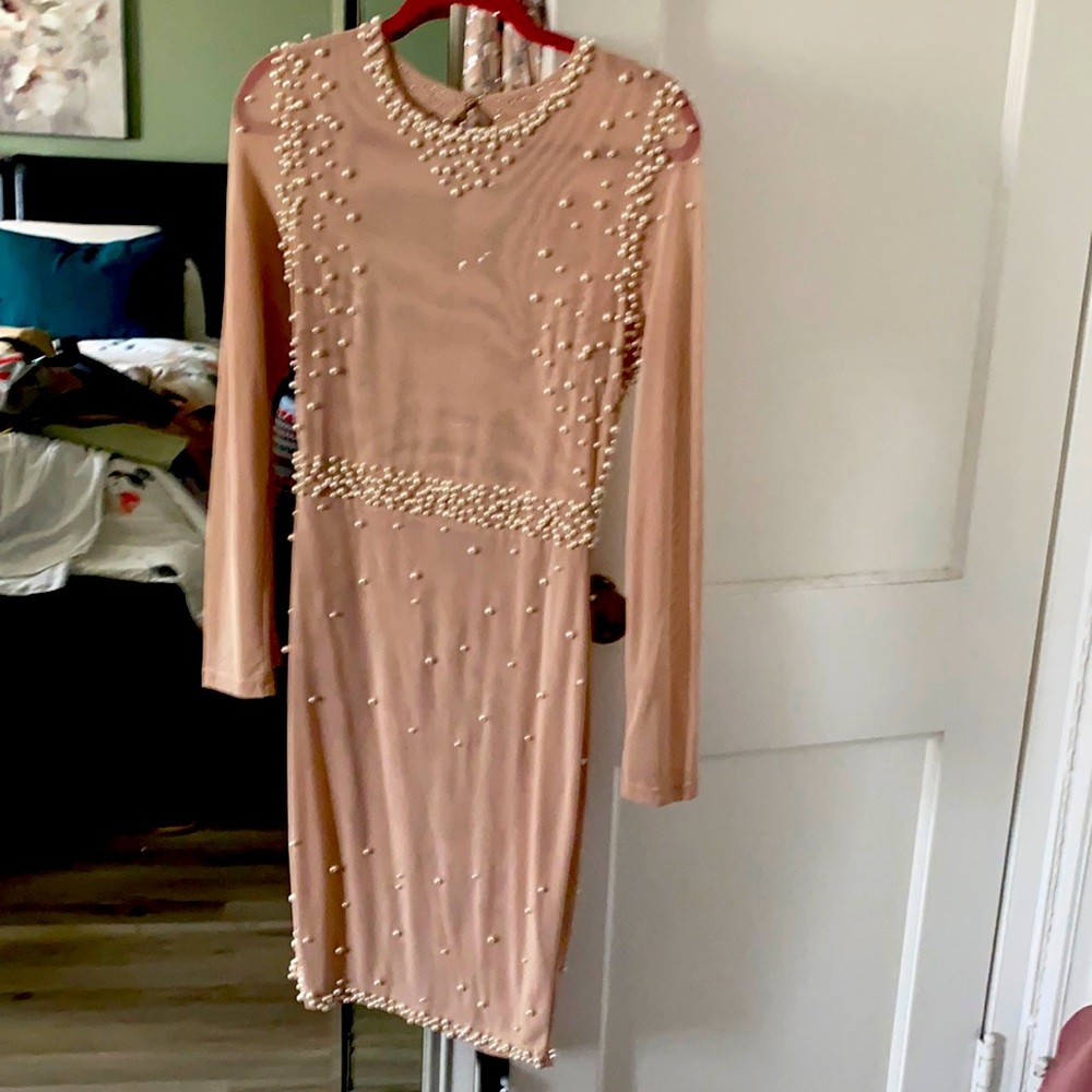 Beautiful cream dress with pearls